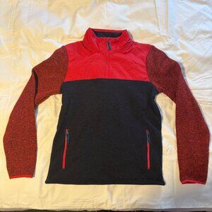Boden Boys Colorblock Q-Zip Sweater Jacket Red/Navy 15/16